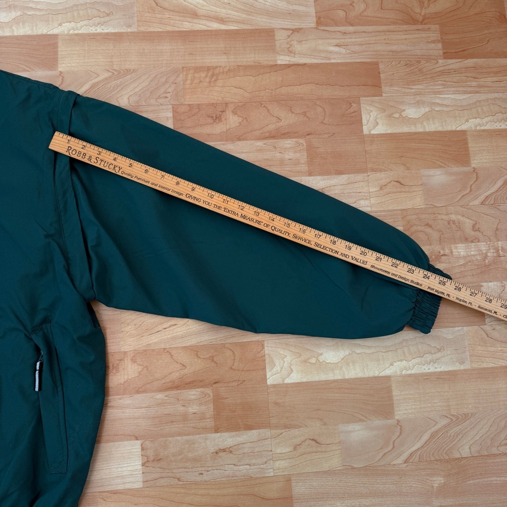 Tres Bien Mens 2XL Forest Green Windbreaker Pullover Quarter Zip Jacket Pockets - Picture 8 of 8